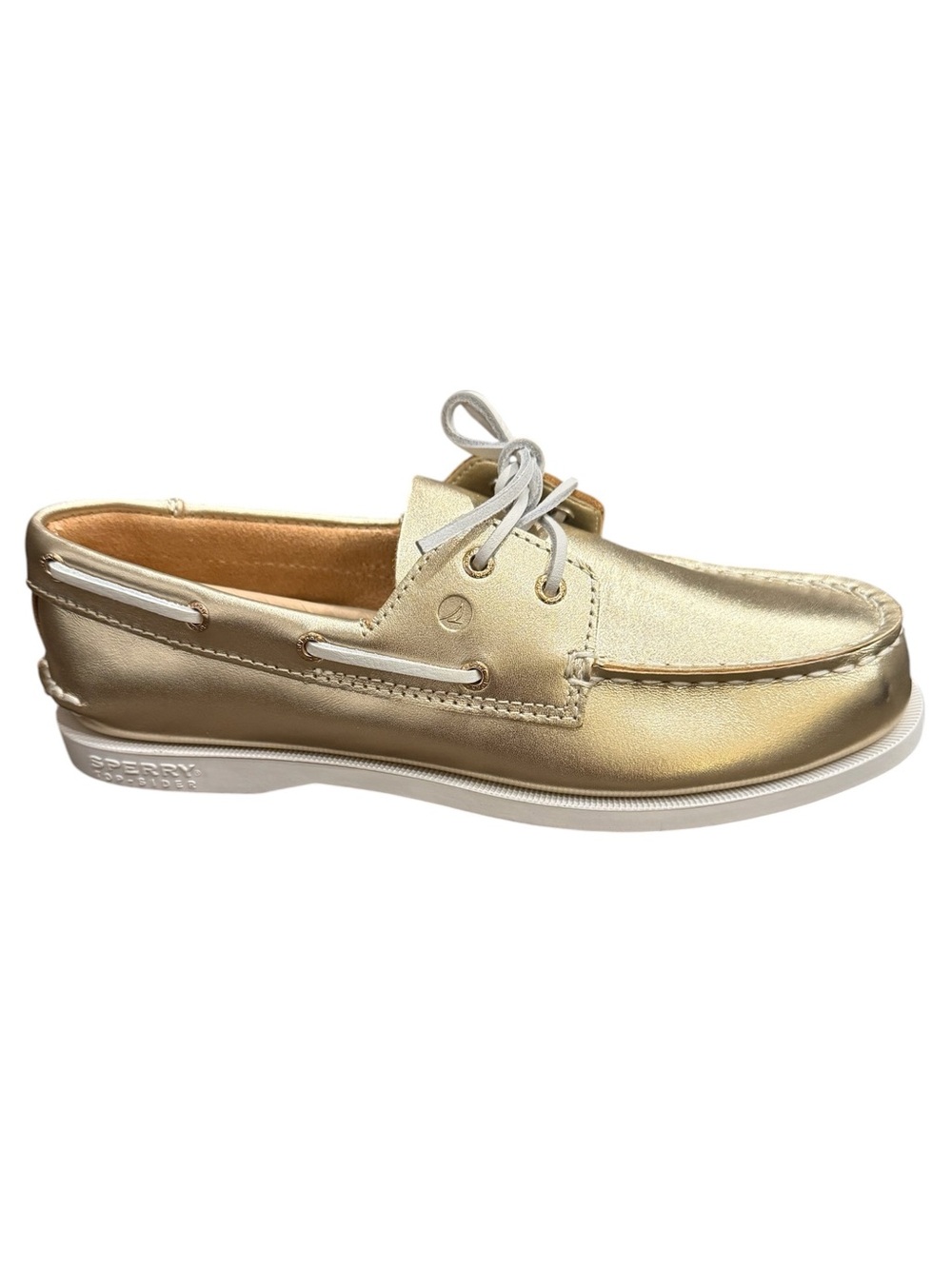 Sperry kids authentic Original metallic gold leather 2-eye boat shoe fits 7.5M